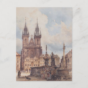 Rudolf Alt- View of the Old Town Square Postcard