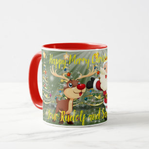 Rudolf and Santa Claus Mug