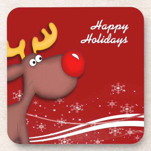 Rudolf Christmas Coaster (Front)