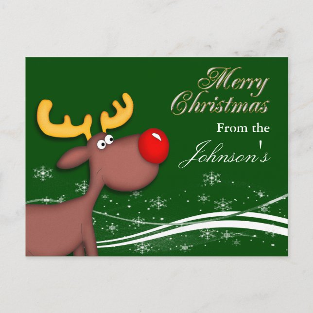 Rudolf Christmas Greeting Card (Front)