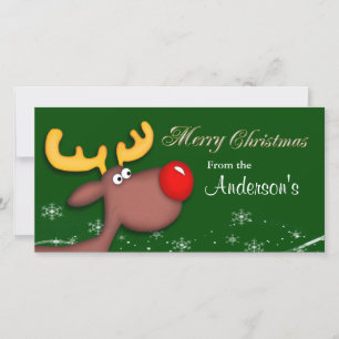 Rudolf Christmas Greeting Holiday Card