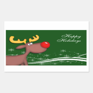 Rudolf Christmas Greetings Sticker