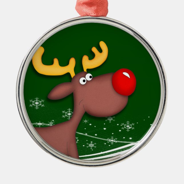 Rudolf Christmas Metal Ornament (Front)