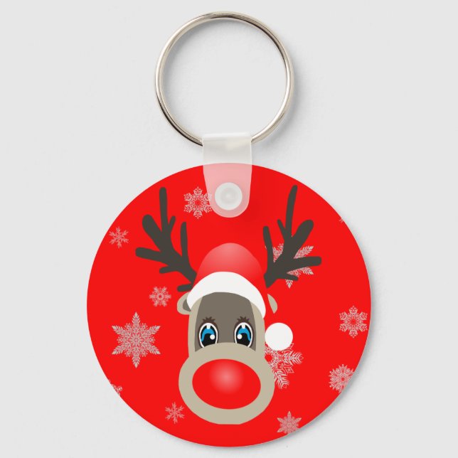 Rudolf - Christmas reindeer Keychain (Front)