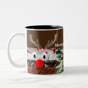 Rudolf deer candy ingredient Two-Tone coffee mug