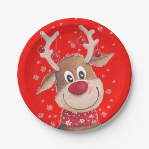 Rudolf The Red Nose Reindeer Tableware Paper Plate