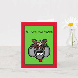 Rudolf the Red-Nosed Deer-Mouse Christmas Card