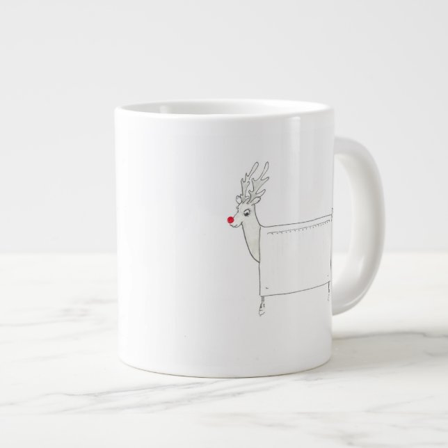 Rudolf the Red Nosed Radiator Large Coffee Mug (Front Right)