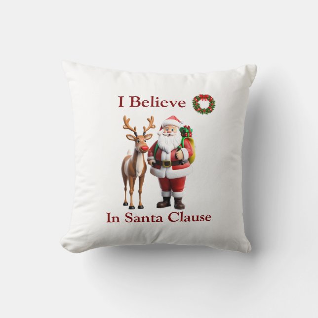Rudolf the red nosed reindeer throw pillow (Front)
