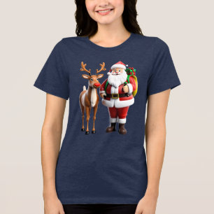 Rudolf the red nosed reindeer Tri-Blend shirt