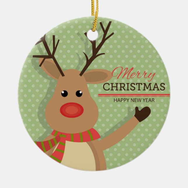 Rudolph  ceramic ornament (Front)