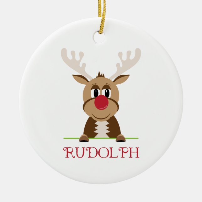 Rudolph Ceramic Ornament (Front)