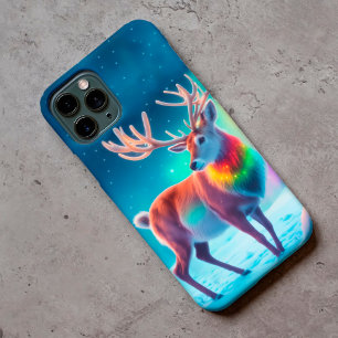 Rudolph cerf Noël coloré forêt de neige magique