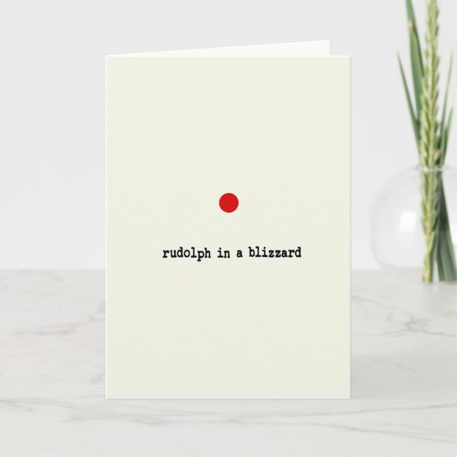 Rudolph dans une carte de Noël amusante à Blizzard (Devant)