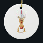 Rudolph Hannukkah Ceramic Ornament<br><div class="desc">Ornament</div>