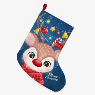 Rudolph Large Christmas Stocking
