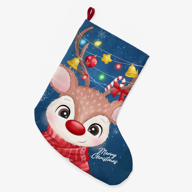 Rudolph Large Christmas Stocking (Front (Hanging))
