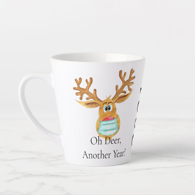 Rudolph le visage masqué renne latte Mug (Gauche)