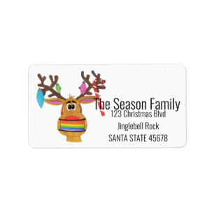 Rudolph LGBT Face Masked Reindeer Label