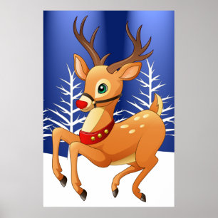 Rudolph Prancing Poster