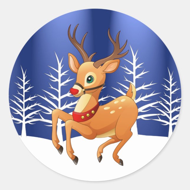 Rudolph Prancing Stickers (Front)