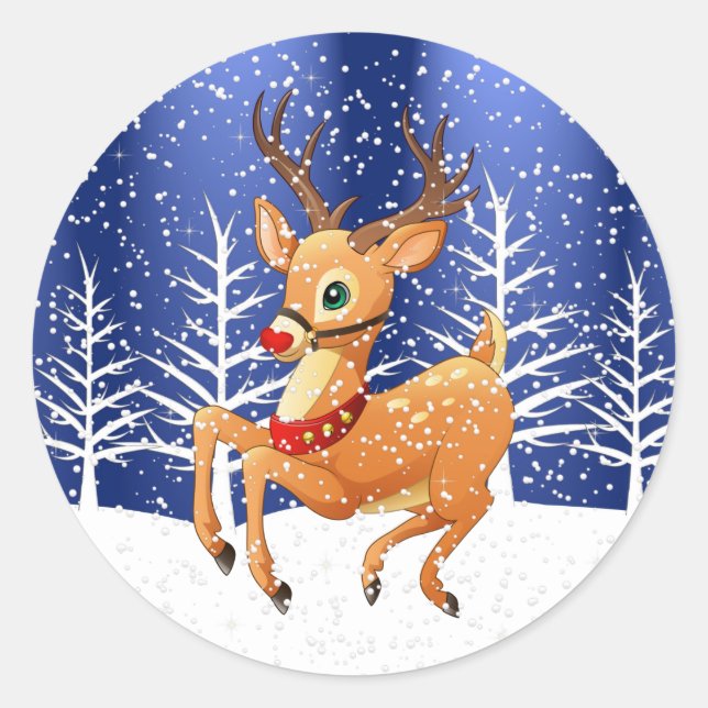 Rudolph Prancing Stickers (Front)