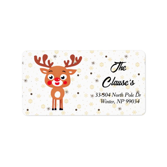 Rudolph Red Nose Reindeer Address Label (Front)