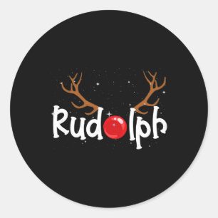 Rudolph Red Nose Reindeer Christmas Fun 1 Classic Round Sticker