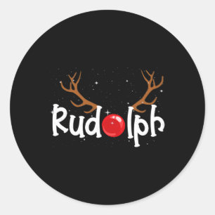 Rudolph Red Nose Reindeer Christmas Fun 1 Classic Round Sticker