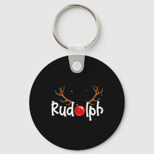 Rudolph Red Nose Reindeer Christmas Fun 1 Keychain