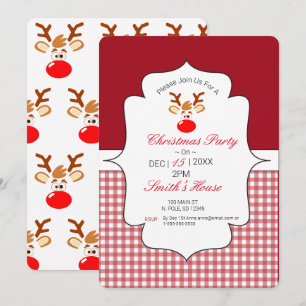 Rudolph Red Nose Reindeer Invitation