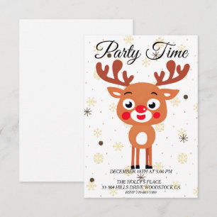 Rudolph Red Nose Reindeer Invitation