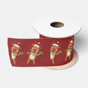 Rudolph Red Nose Reindeer  Satin Ribbon