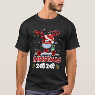 Rudolph Reindeer Mask Matching Family Christmas 20 T-Shirt