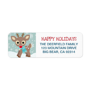 Rudolph Reindeer Snowflake Adresse de Noël