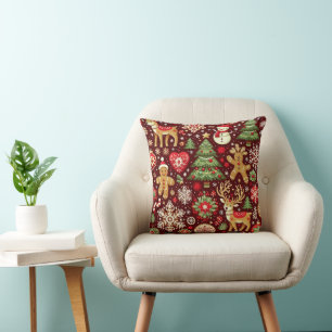 Rudolph Reindeer Throw Pillow