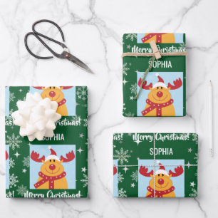 Rudolph Renne Noël Festif Papier Cadeau Personnali