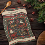 Rudolph Santa Frosty Jesus Personalized Christmas  Kitchen Towel<br><div class="desc">Cute Personalized christmas quote tea towel. These Santa, Frosty, Rudolph, Jesus kitchen towels are perfect to add some holiday spirit to your kitchen. Pair it with a bottle of wine and it makes a great Christmas gift for friends, family, coworkers, neighbours, etc. The personalized name and holiday message area can...</div>