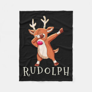 Rudolph Santas Reindeers Family Matching Outfit Ch Fleece Blanket