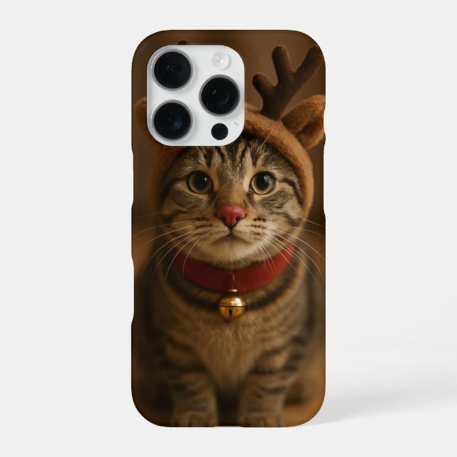 Rudolph the Cat iPhone 16 Pro Case (Back)