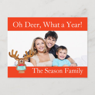 Rudolph the Face Masked Reindeer Photo Card