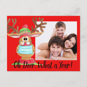 Rudolph the Face Masked Reindeer Photo Card