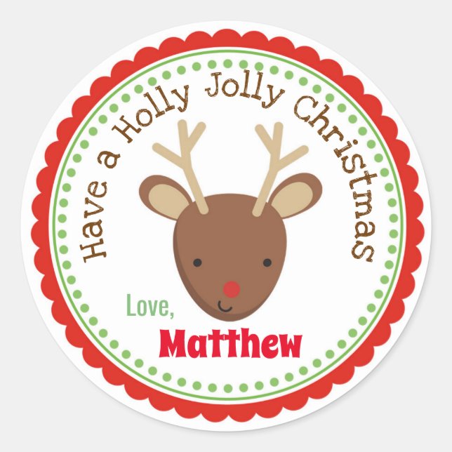 Rudolph the Red Nose Reindeer Christmas Stickers (Front)