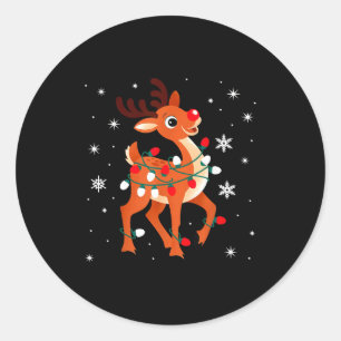 Rudolph The Red Nose Reindeer For Kids And Christm Classic Round Sticker