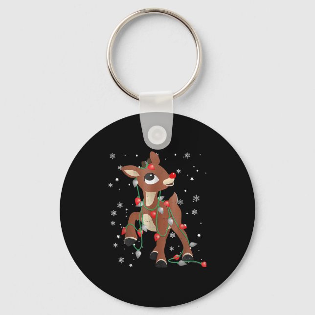Rudolph The Red Nose Reindeer For Kids And Christm Keychain (Front)