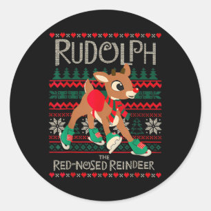 Rudolph The Red Nose Reindeer For Men Women Kids C Classic Round Sticker