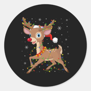 Rudolph The Red Nose Reindeer For Men Women Kids C Classic Round Sticker