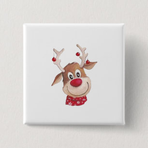 Rudolph The Red Nosed Reindeer 1 2 Inch Square Button