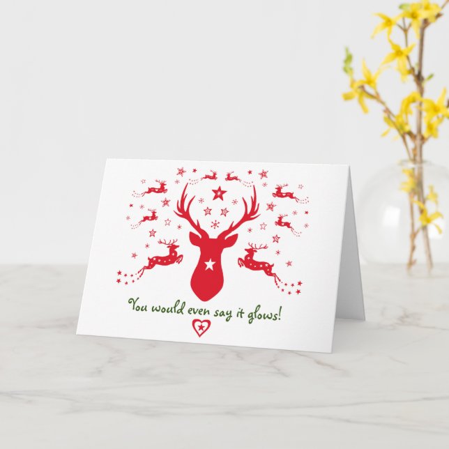 Rudolph The Red Nosed Reindeer Card (Yellow Flower)