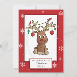 Rudolph the red nosed reindeer holiday card
